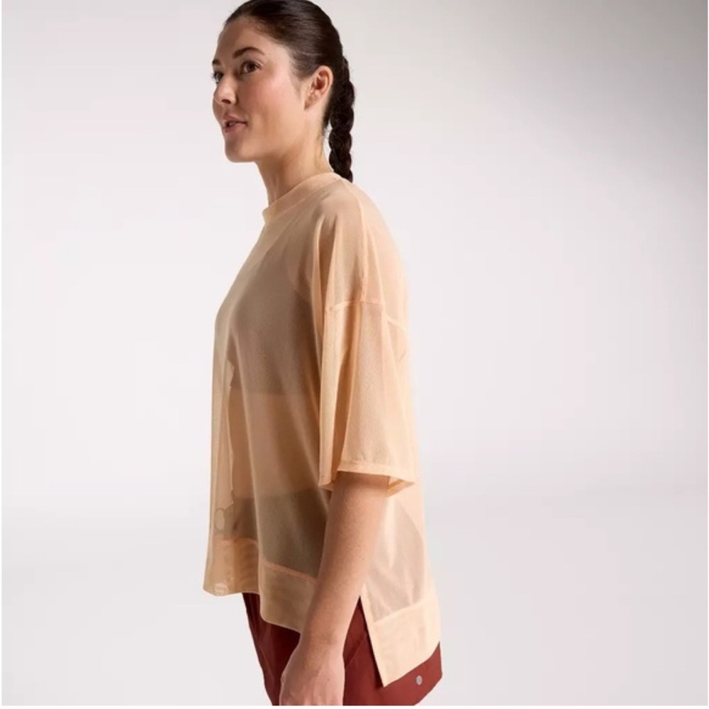 CALIA by Carrie Underwood Oversized Peach Sherbet Mesh Tee| XS |NEW